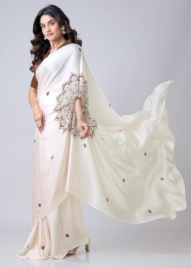 Kaftan Saree With Unstitched Blouse