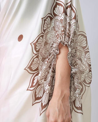 Kaftan Saree With Unstitched Blouse
